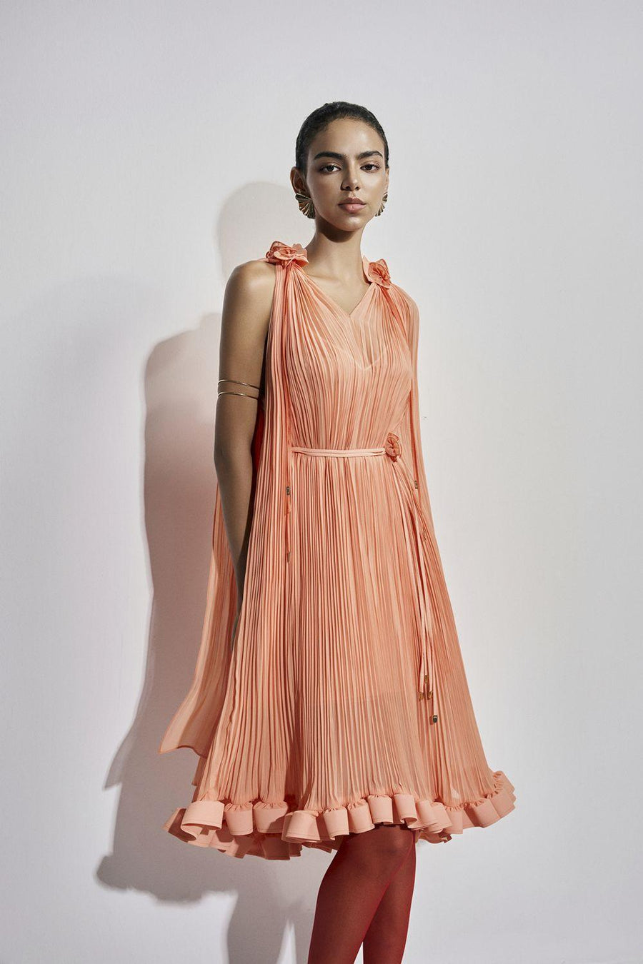 Carnation Drop Waist V-Neck Chiffon Midi Dress Midi Dress Maison des Copains