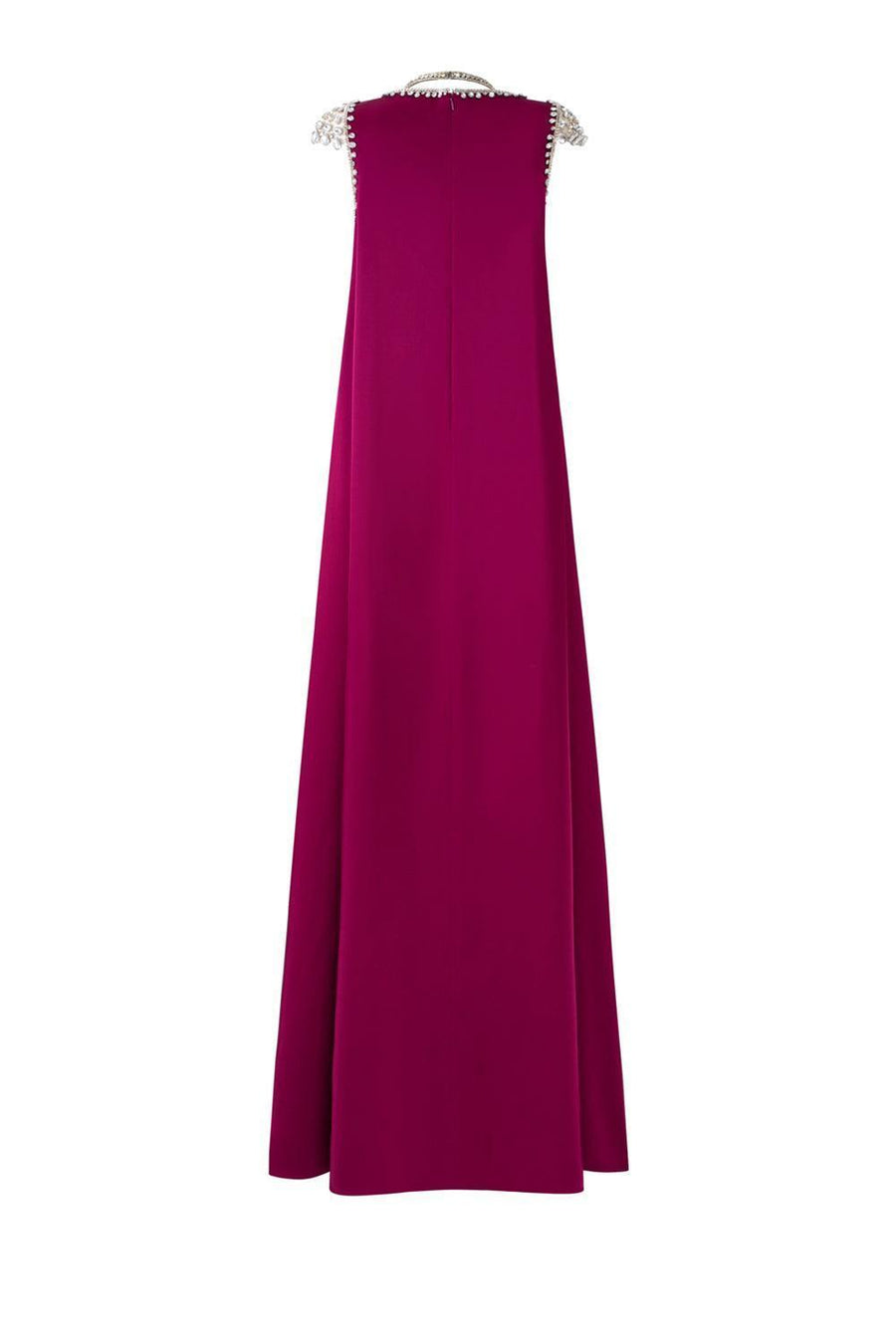Caroline Trapezoid V-Neck Silk Floor Length Dress 5