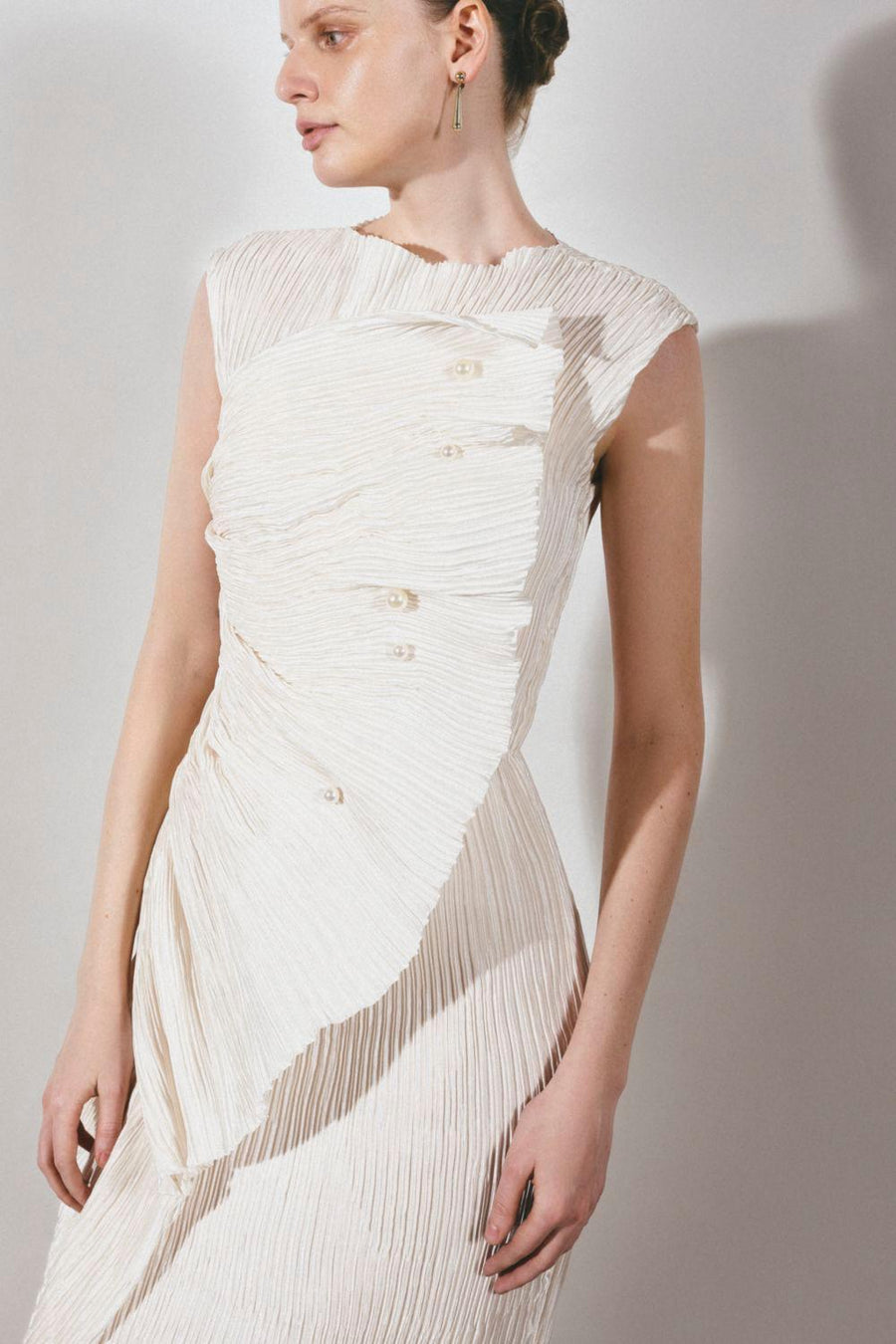Casey Sheath Extended Flap Duchess Satin Ankle Length Dress Maxi Dress Lecia RTW