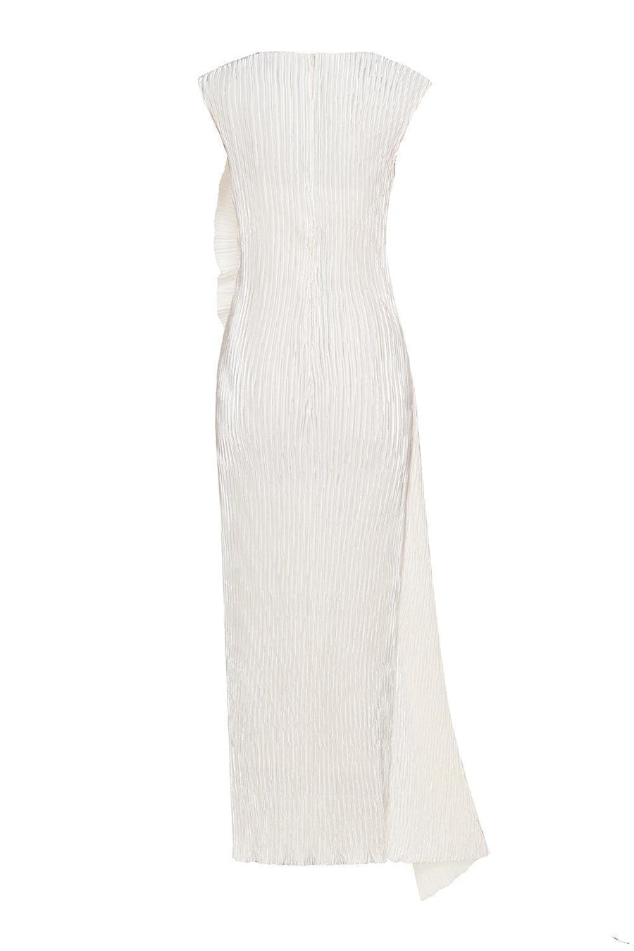 Casey Sheath Extended Flap Duchess Satin Ankle Length Dress Maxi Dress Lecia RTW