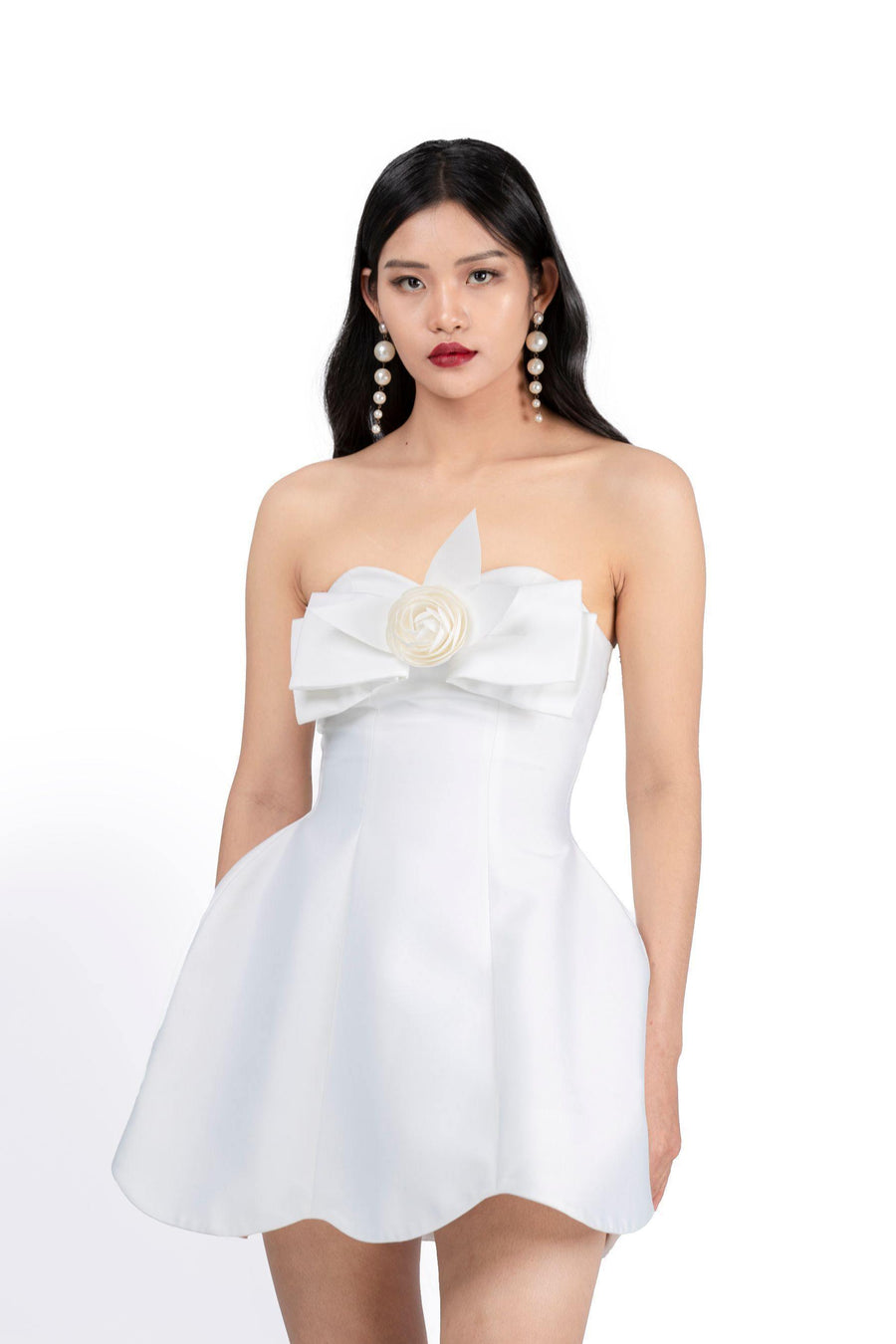 Castle Strapless Draped Taffeta Mini Dress 11