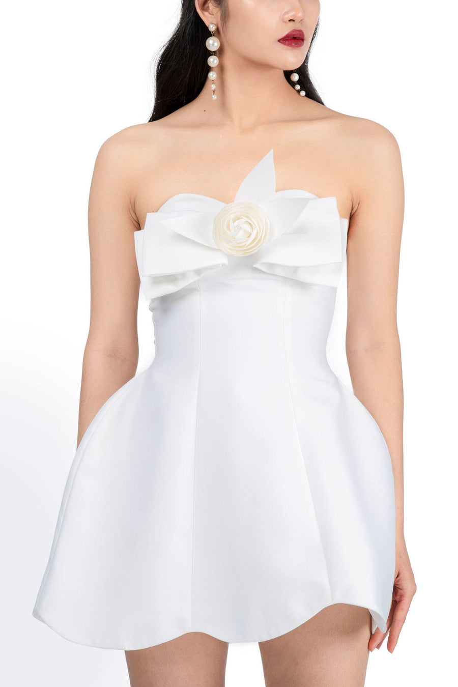 Castle Strapless Draped Taffeta Mini Dress 9