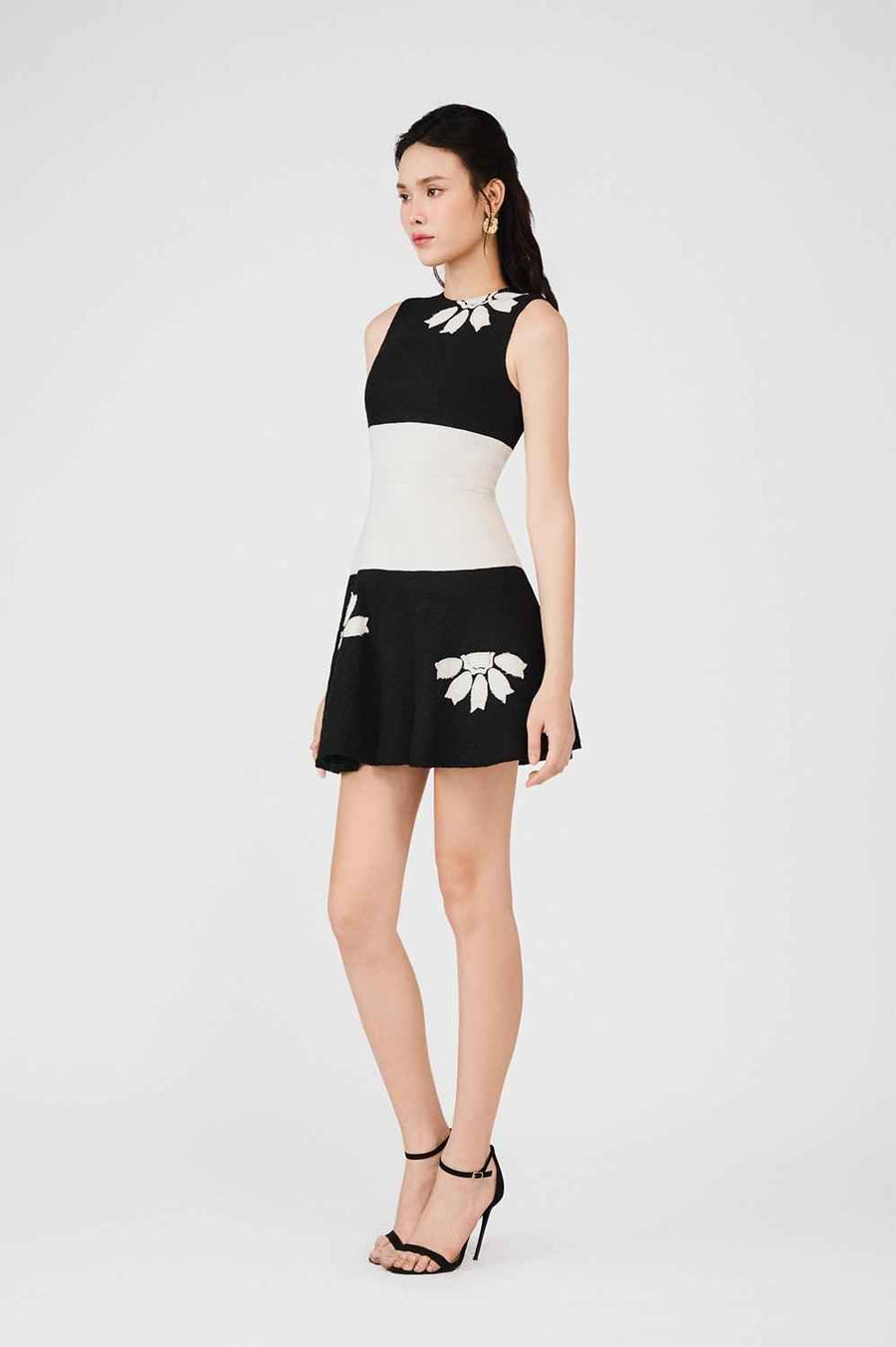 Catherine Drop Waist Sleeveless Taffeta Mini Dress