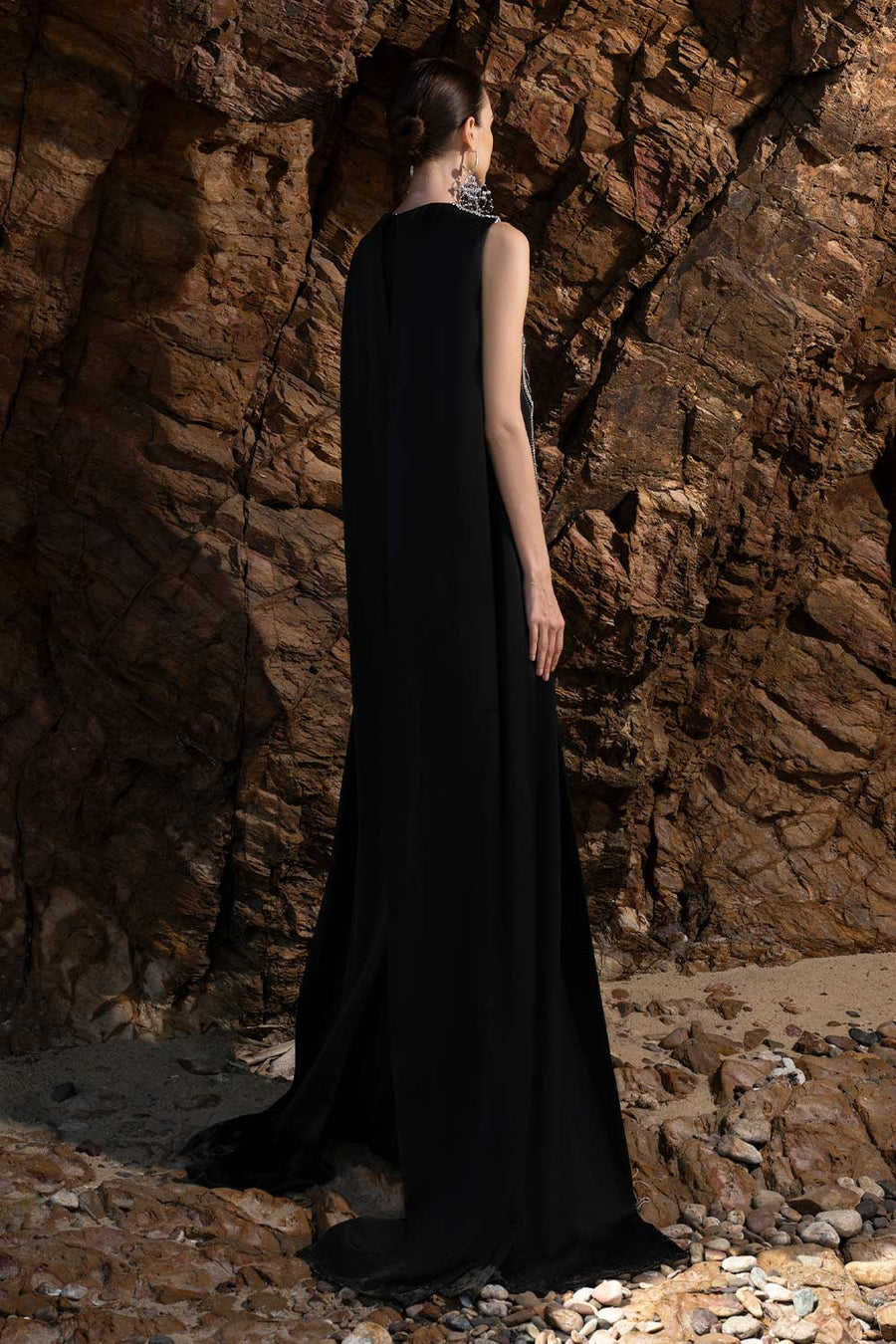 Scarllet Straight Sleeveless Silk Taffeta Maxi Dress Gown Dress CHANCOS