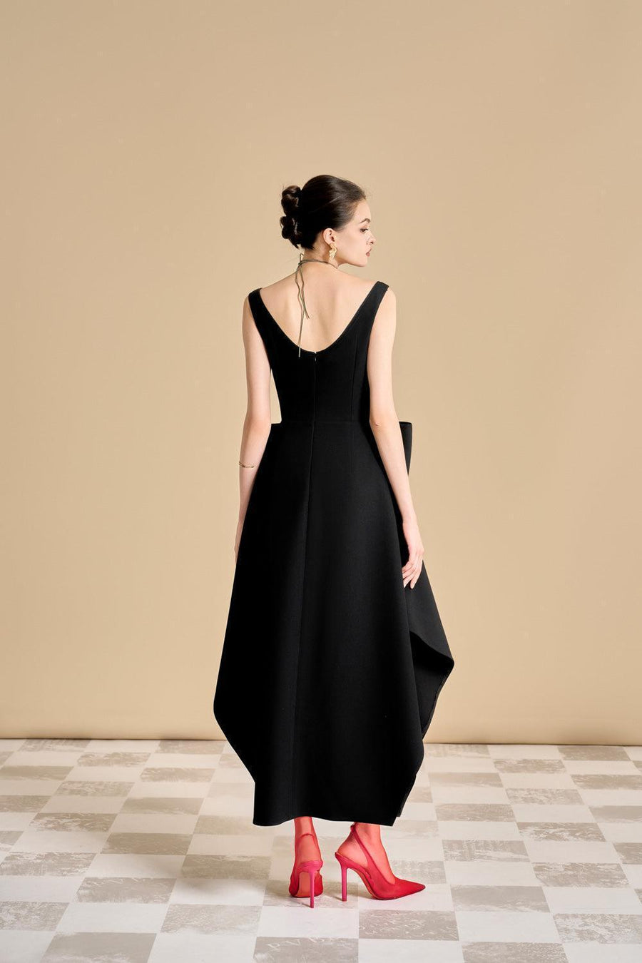 Chandler Asymmetric V-Neck Polyester Ankle Length Dress Maxi Dress Maison des Copains