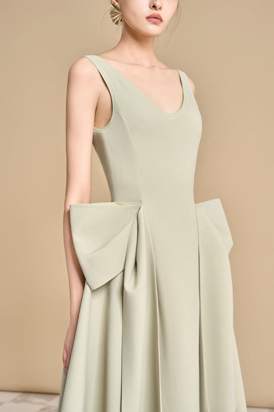 Chandler Asymmetric V-Neck Polyester Ankle Length Dress Maxi Dress Maison des Copains