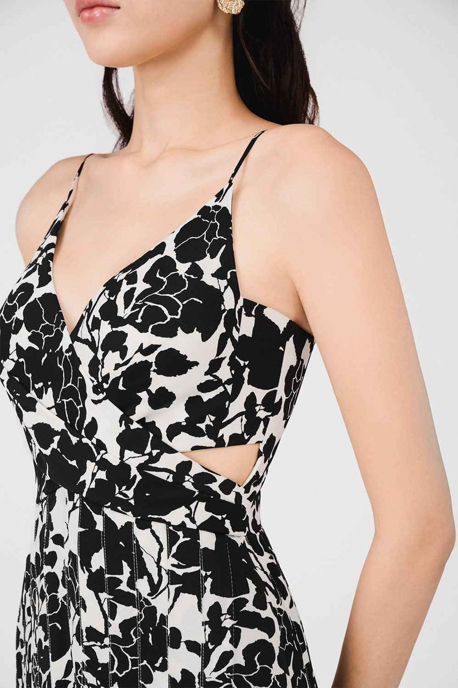 Chandler Empire Pleated Polyester Midi Dress