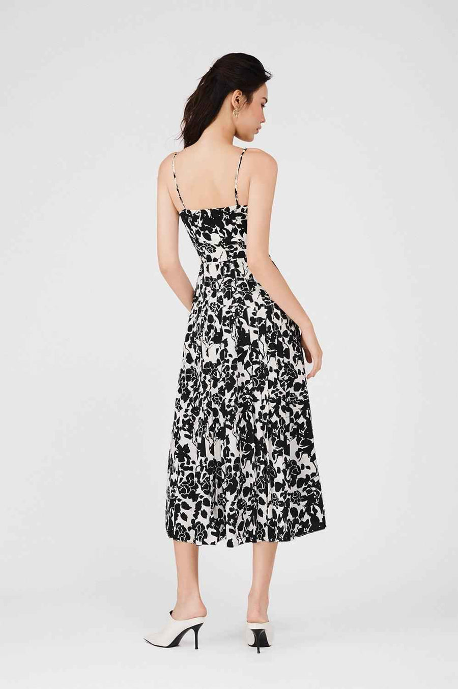 Chandler Empire Pleated Polyester Midi Dress