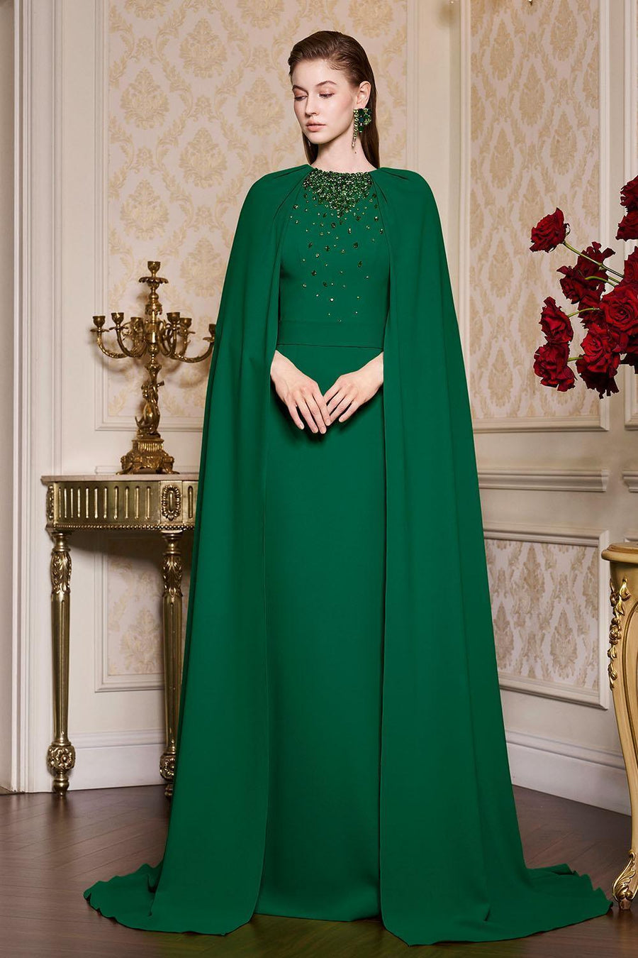 Chanel Sheath Cape Shoulder Silk Floor Length Dress Gown Dress I.H.F Atelier