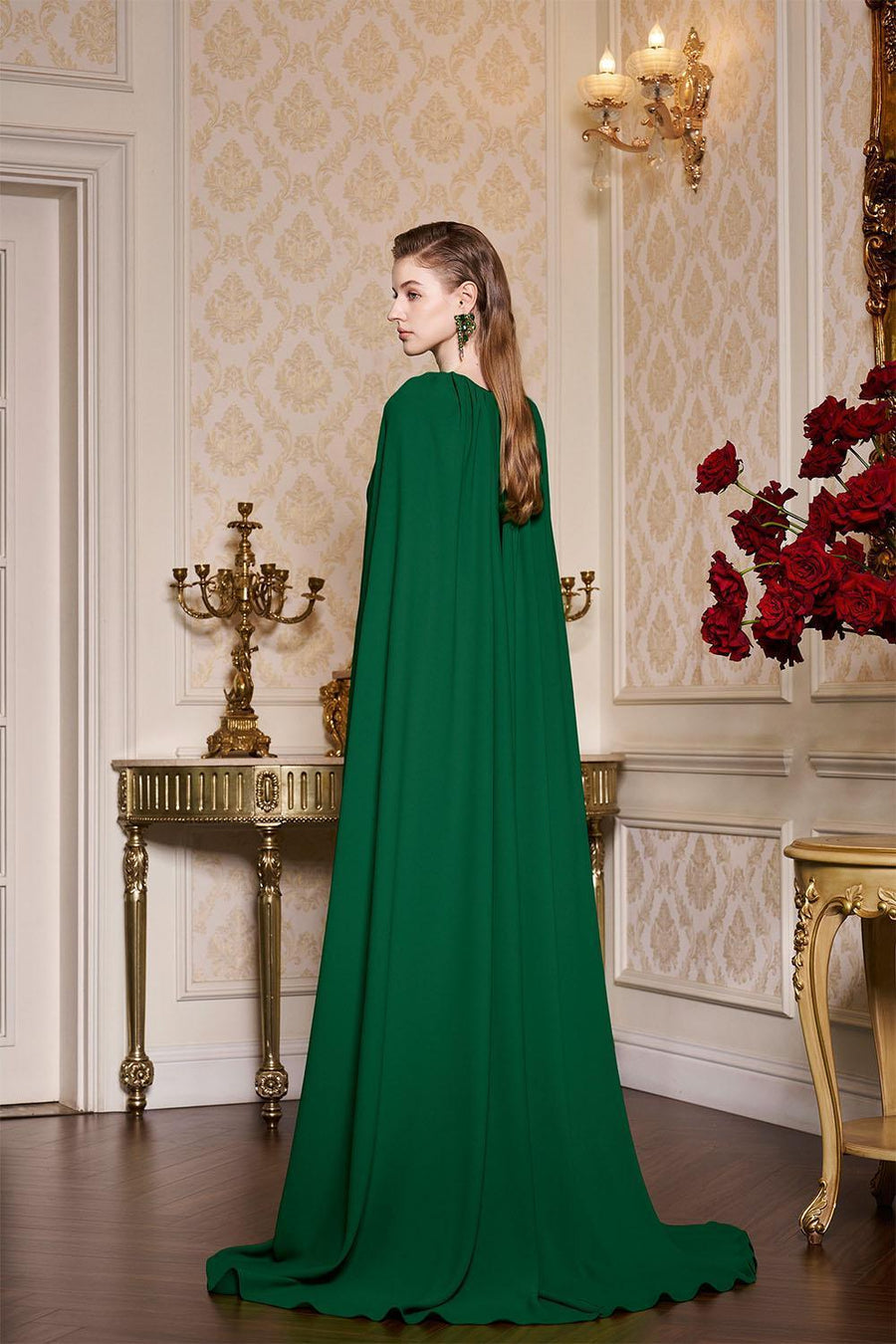 Chanel Sheath Cape Shoulder Silk Floor Length Dress Gown Dress I.H.F Atelier