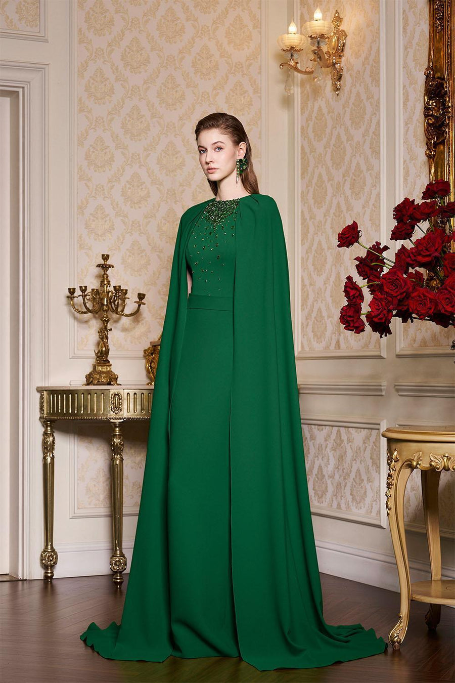 Chanel Sheath Cape Shoulder Silk Floor Length Dress Gown Dress I.H.F Atelier