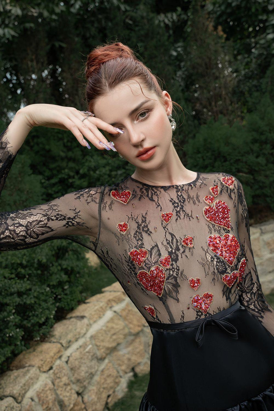 Chaos A-line Long Sleeved Lace Mini Dress Mini Dress Calista de Minh Thanh