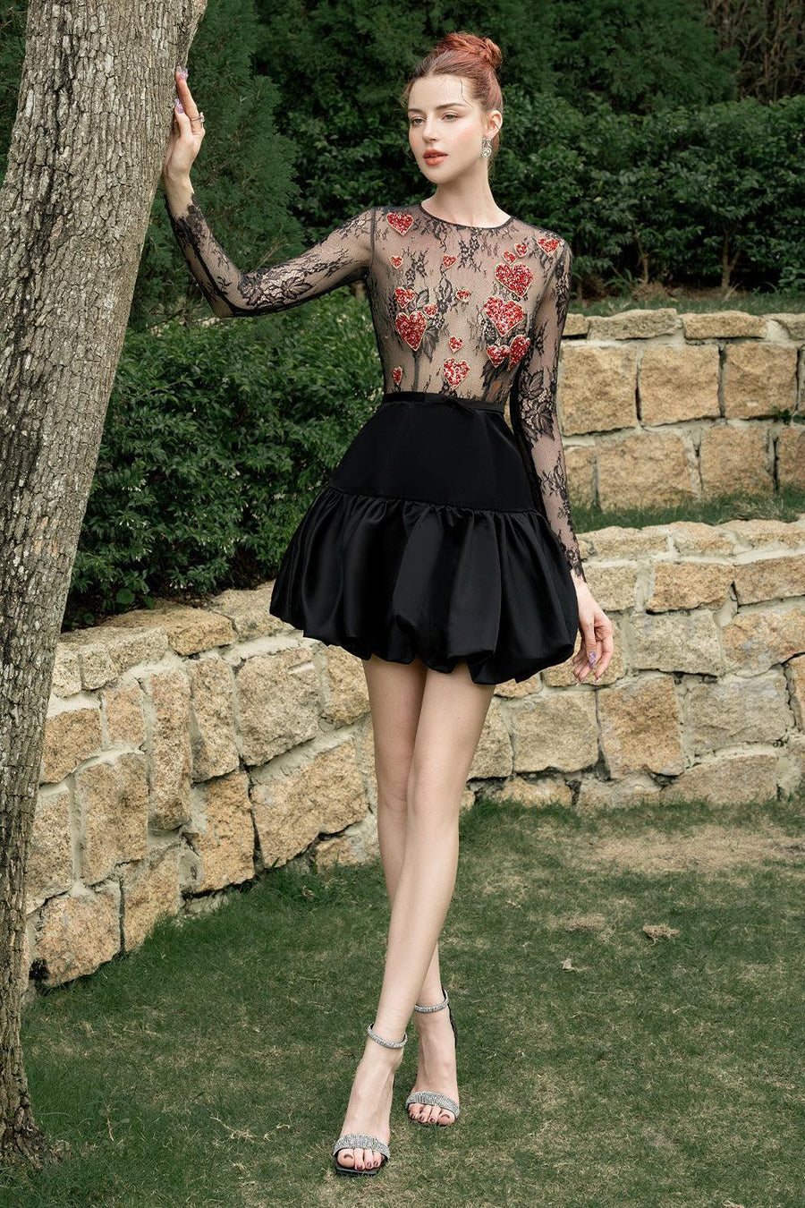 Chaos A-line Long Sleeved Lace Mini Dress Mini Dress Calista de Minh Thanh