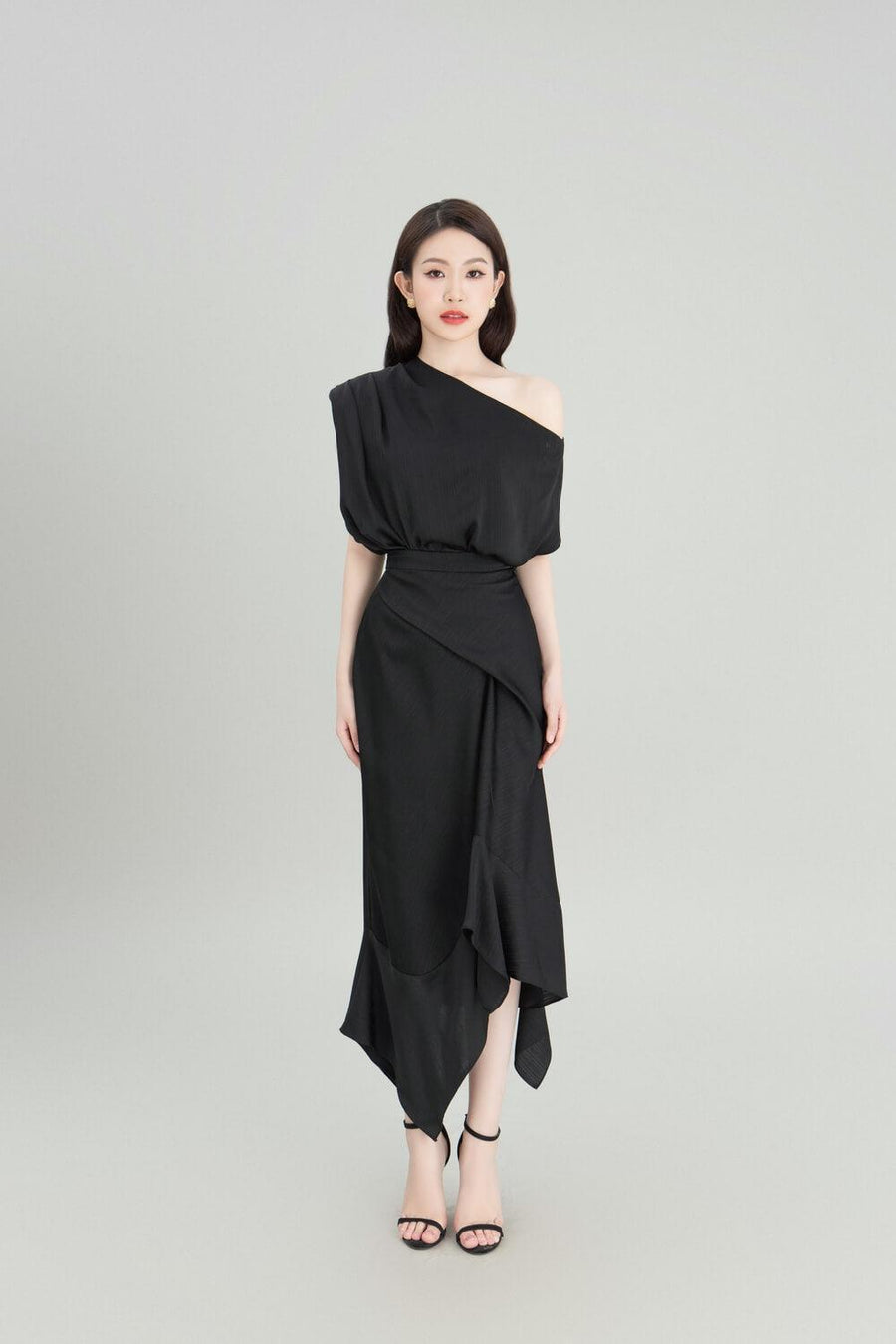 Charles Asymmetric Shoulder Top Shirt Darling Diva