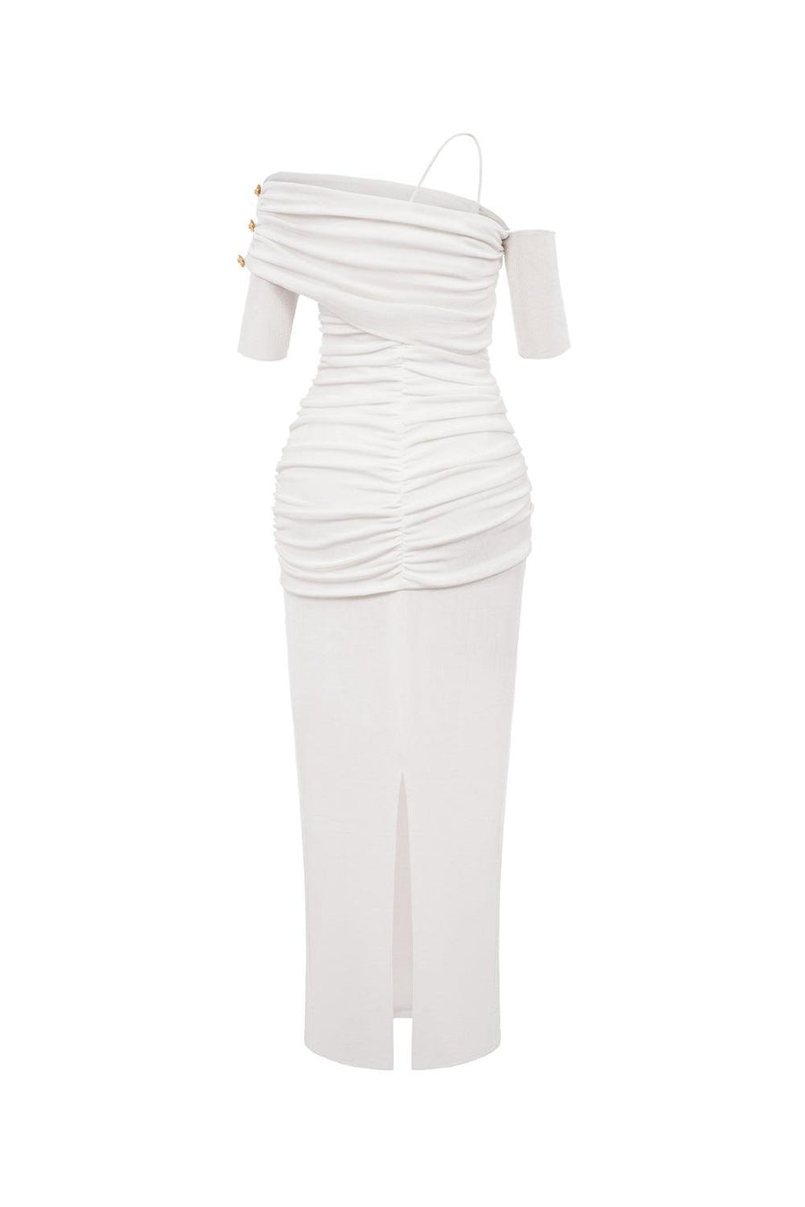 Charlotte Bodycon Gathered Spandex Ankle Length Dress Maxi Dress LaLING
