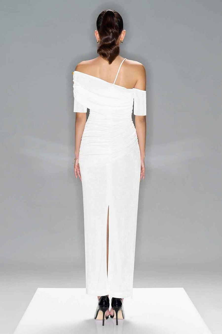 Charlotte Bodycon Gathered Spandex Ankle Length Dress Maxi Dress LaLING