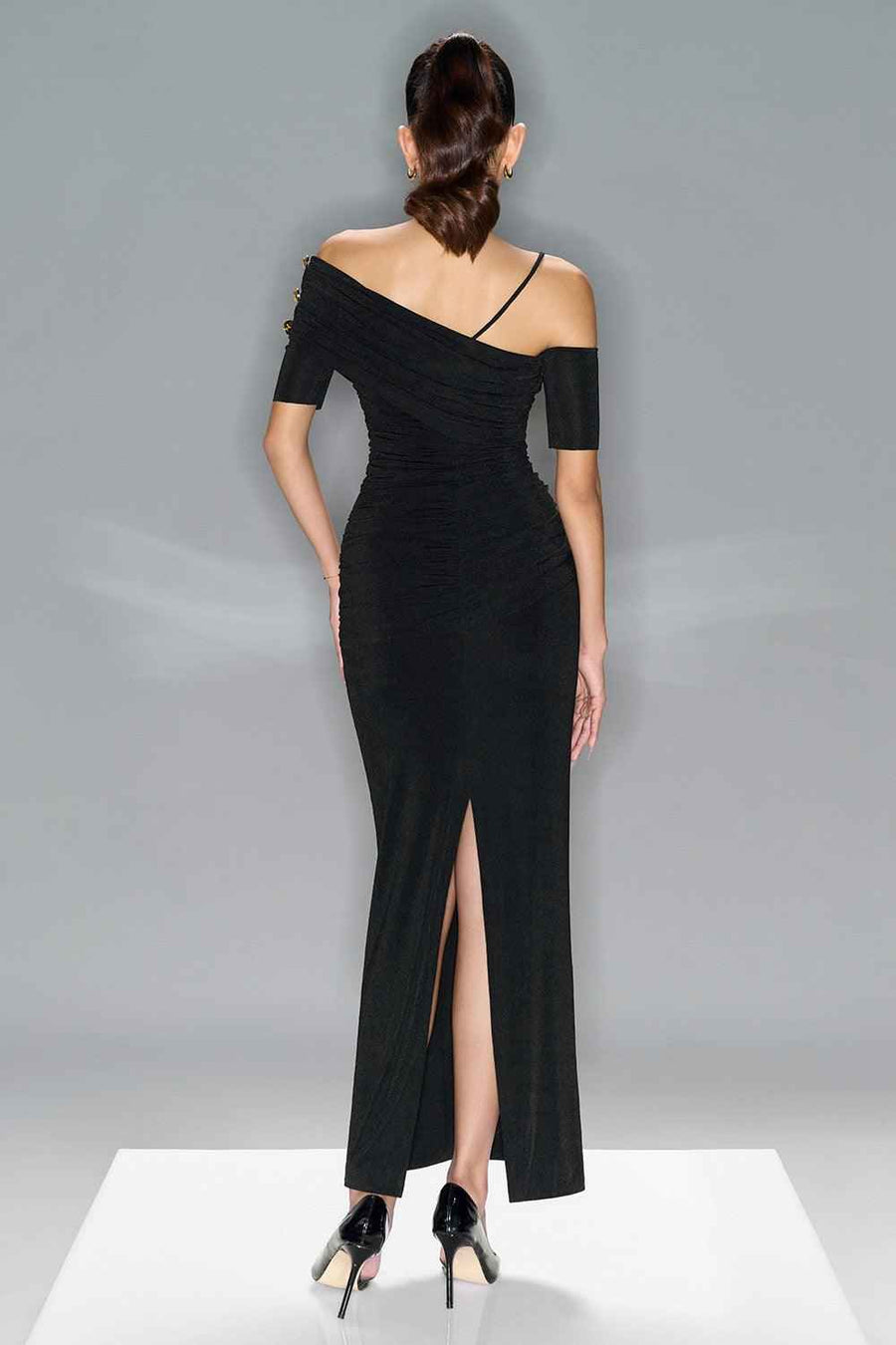 Charlotte Bodycon Gathered Spandex Ankle Length Dress Maxi Dress LaLING