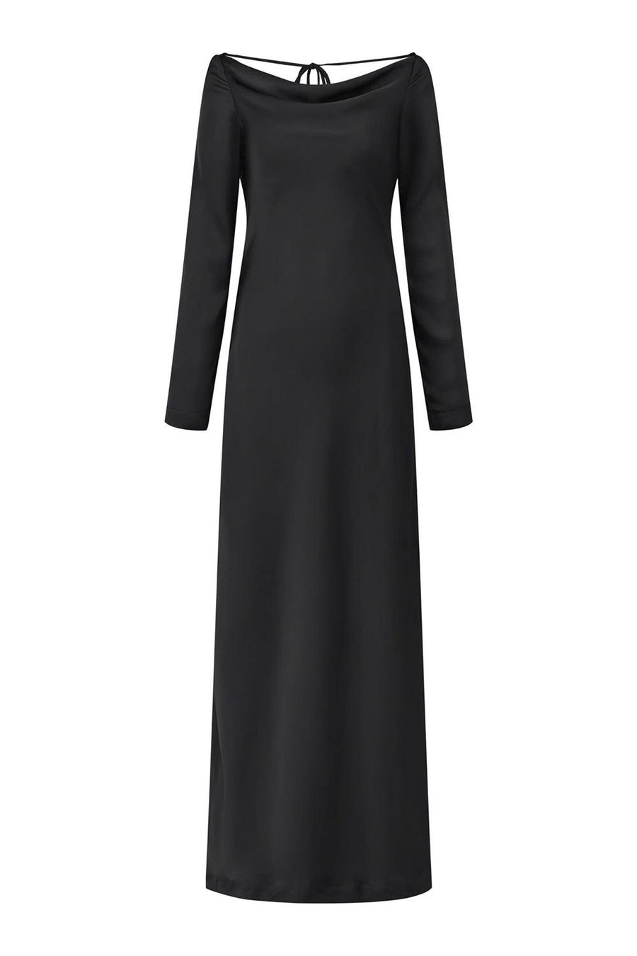 Charm Sheath Cowl Neck Poly Silk Floor Length Dress 6