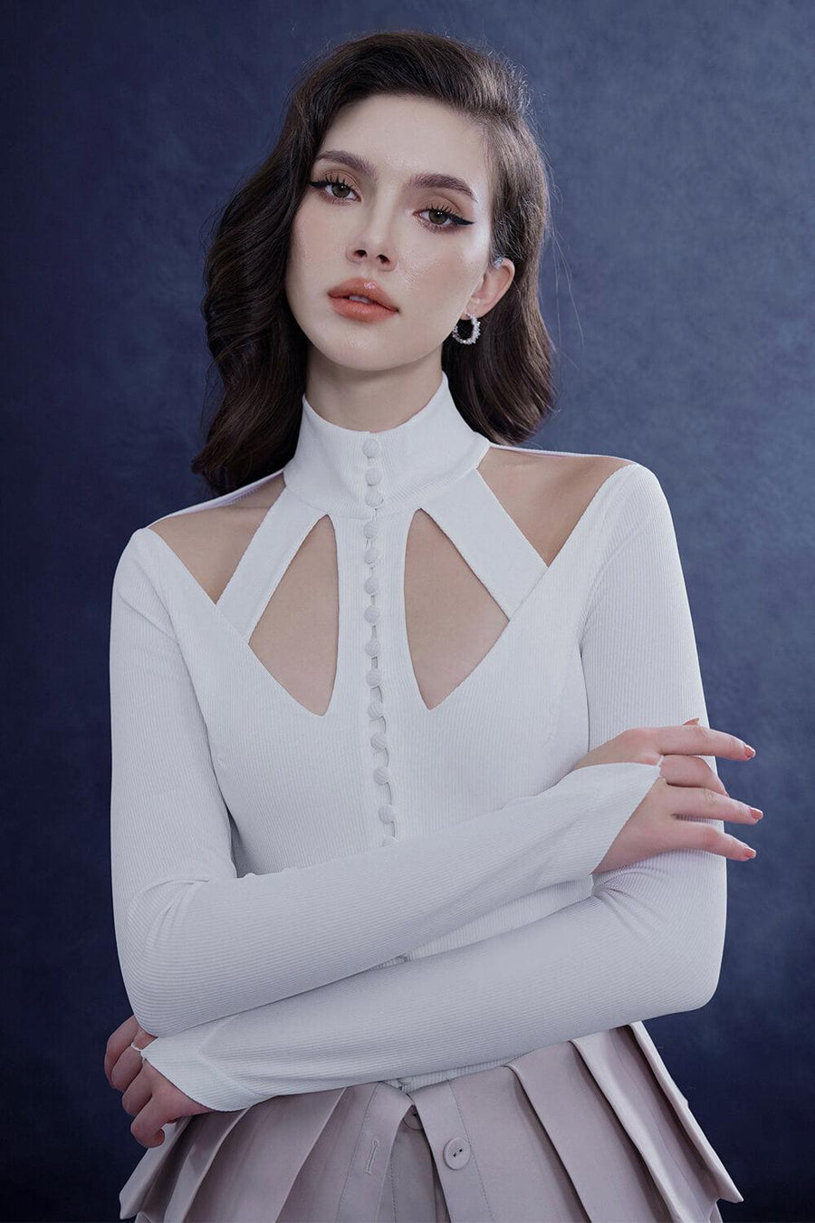 Charmara A-line Long Sleeved Taffeta Mini Set 2