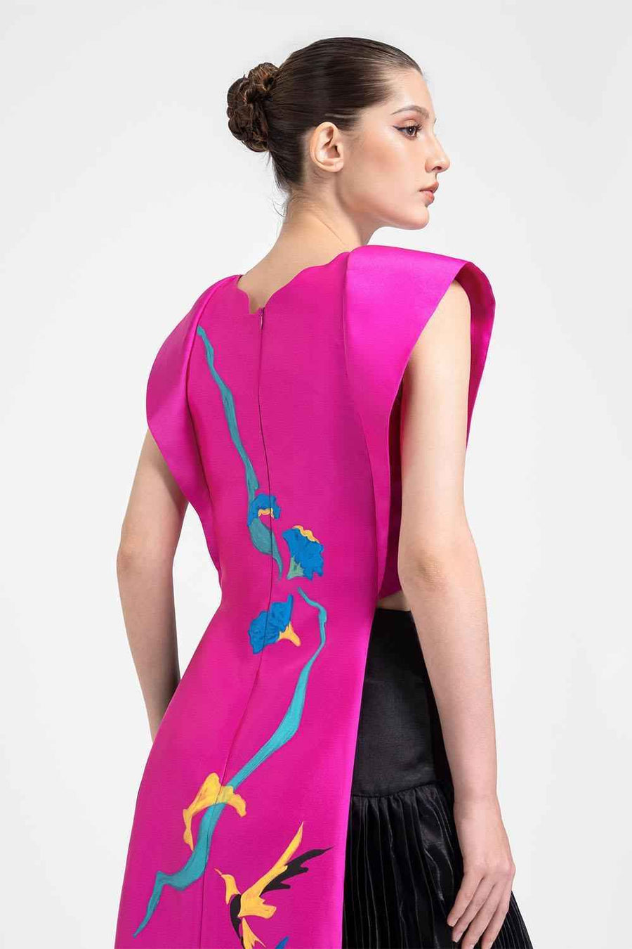 Chelsea Sheath Cap Sleeved Zibeline Ankle Length Ao Dai