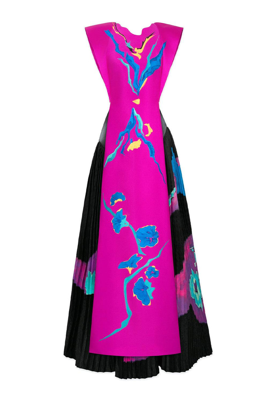 Chelsea Flared Pleated Zibeline Floor Length Skirt 6