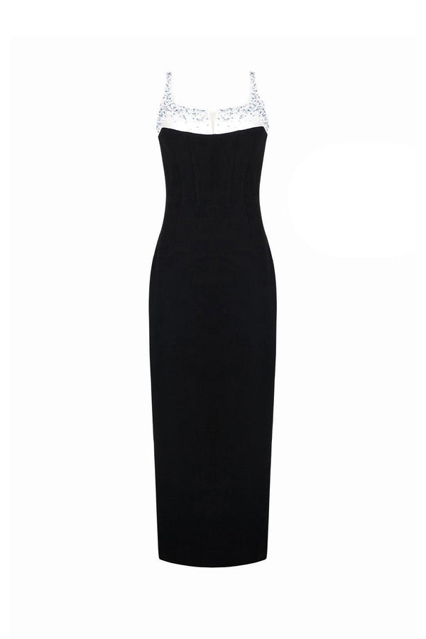 Chevrolet Sheath Sleeveless Crepe Midi Dress