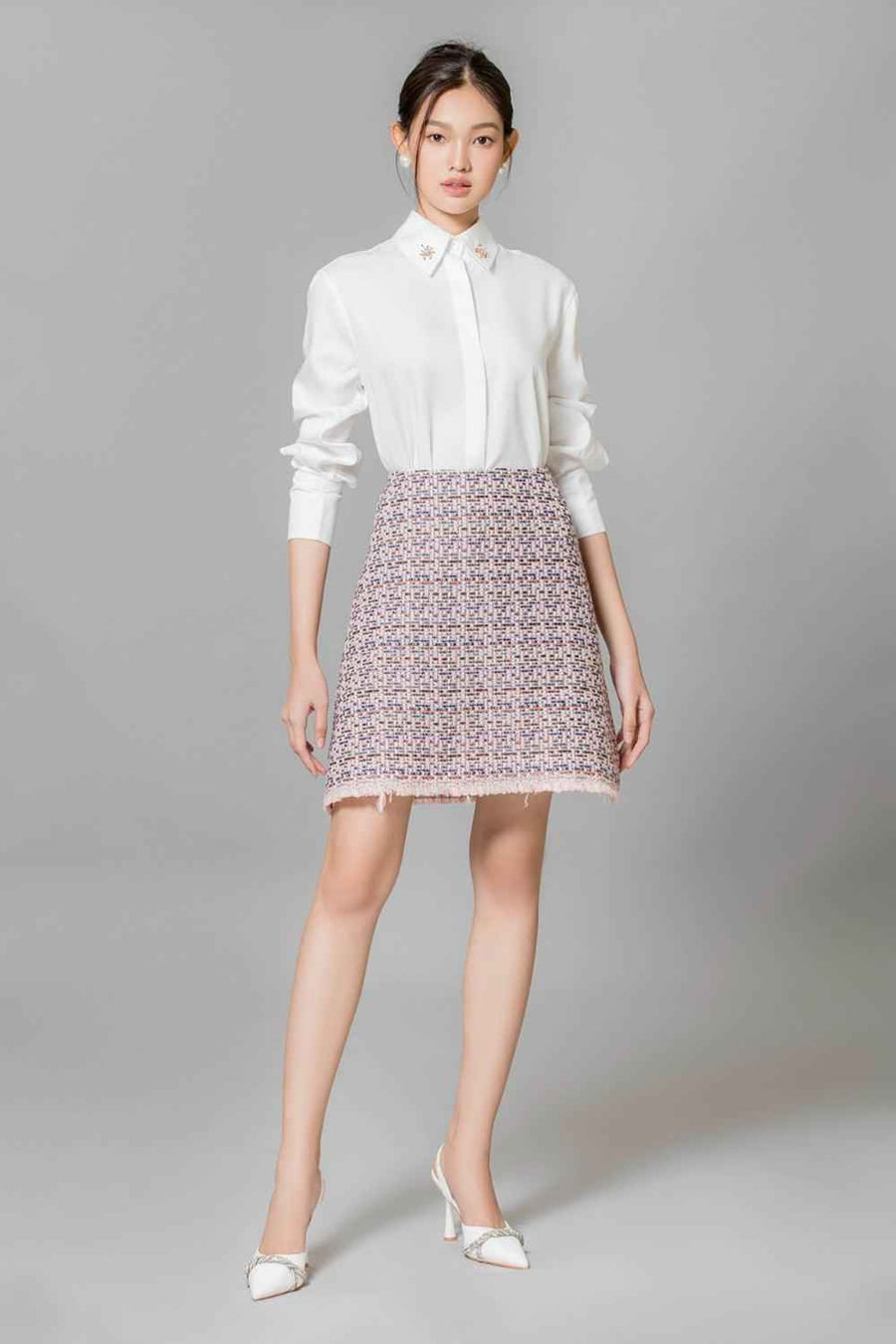 Cielo Straight Collared Neck Cotton Shirt