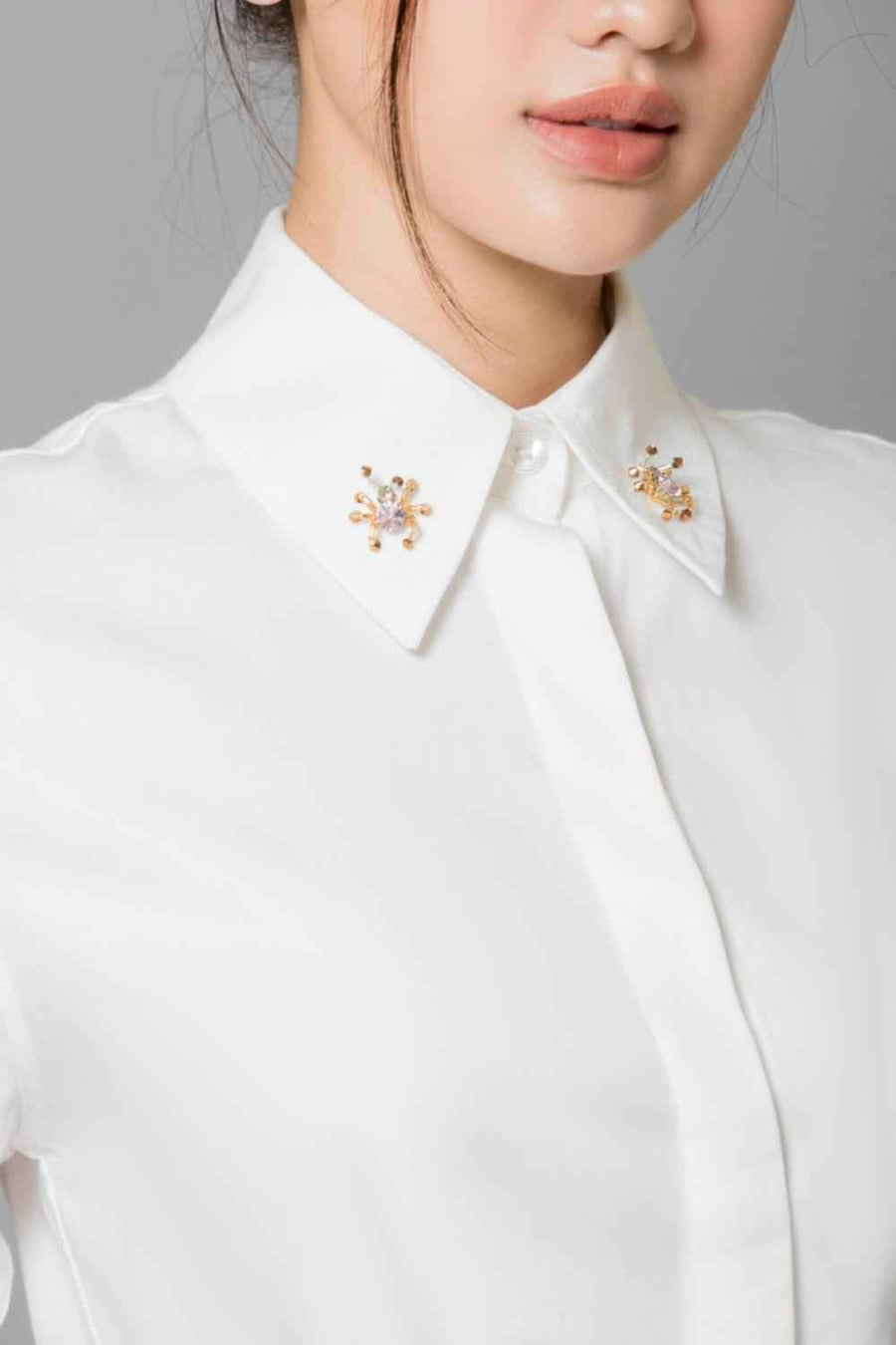 Cielo Straight Collared Neck Cotton Shirt