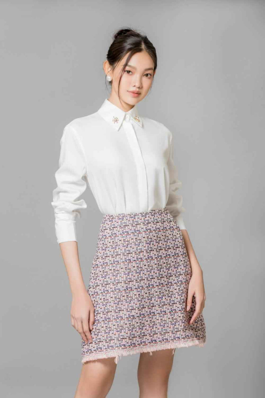 Cielo Straight Collared Neck Cotton Shirt