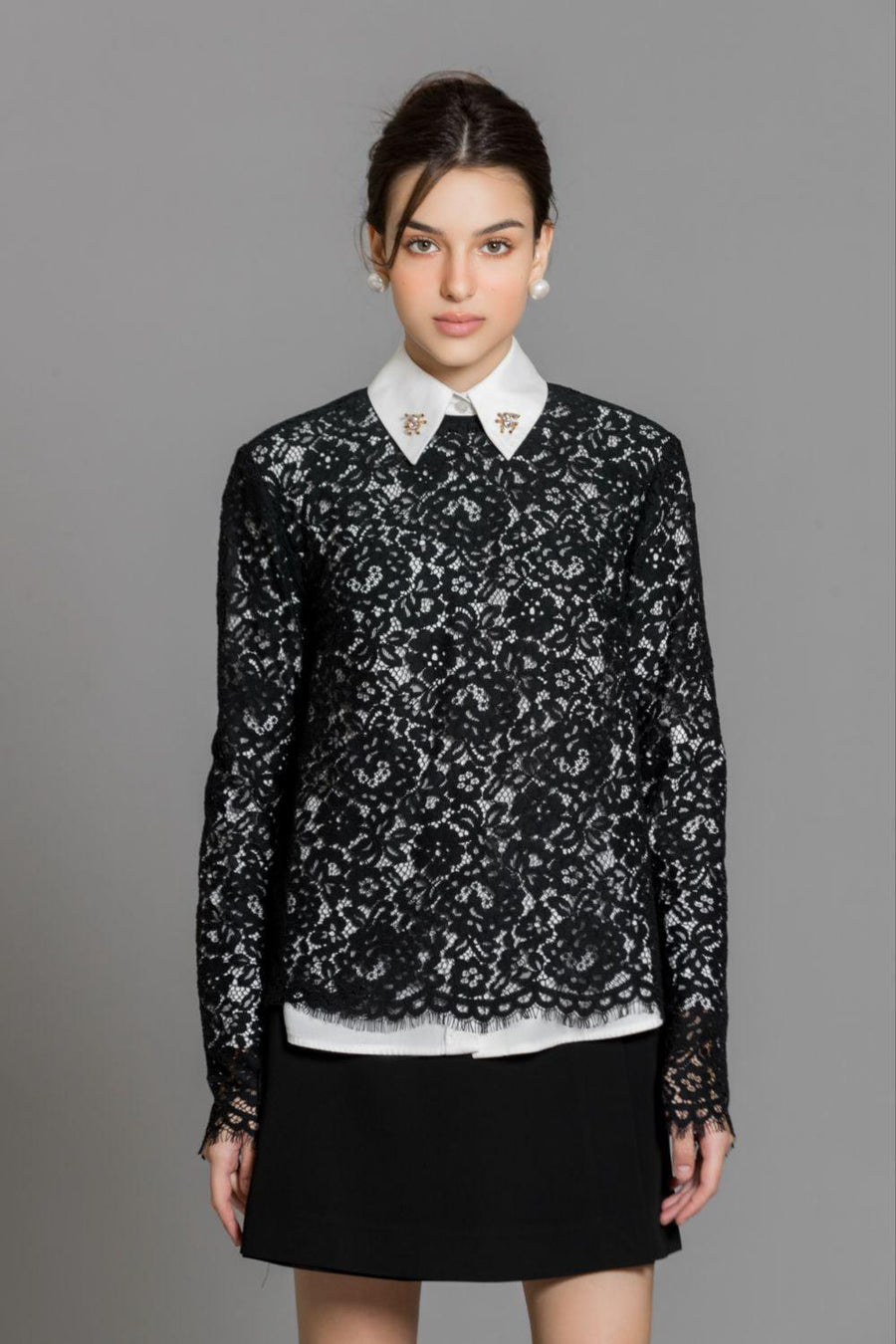 Cielo Straight Collared Neck Cotton Shirt 6