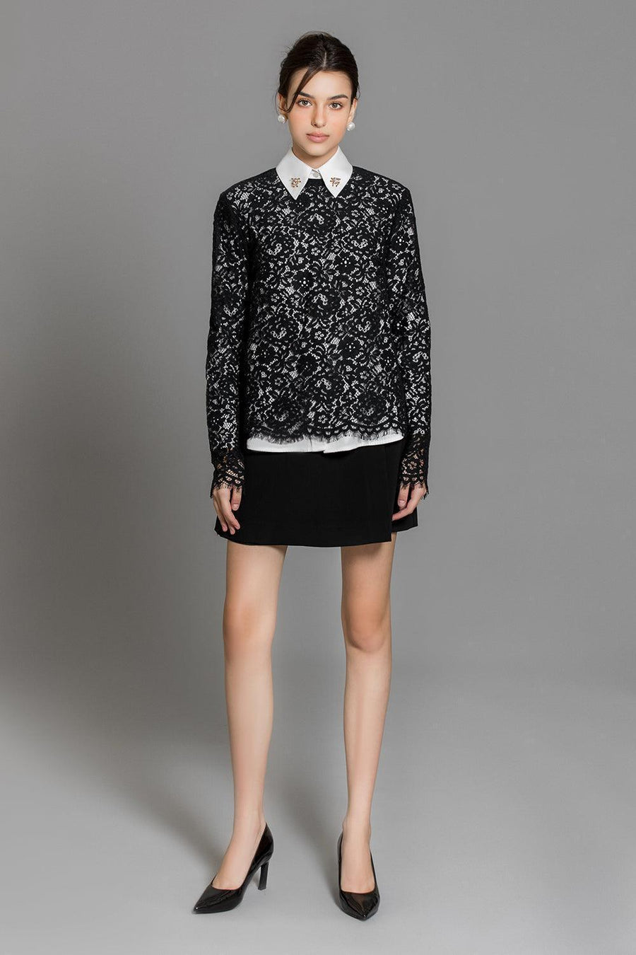 Cielo Straight Collared Neck Cotton Shirt 8
