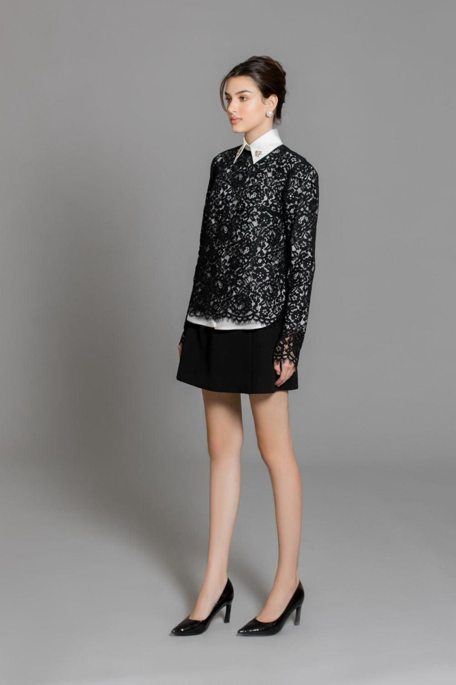 Cielo Straight Long Sleeved Lace Top 5