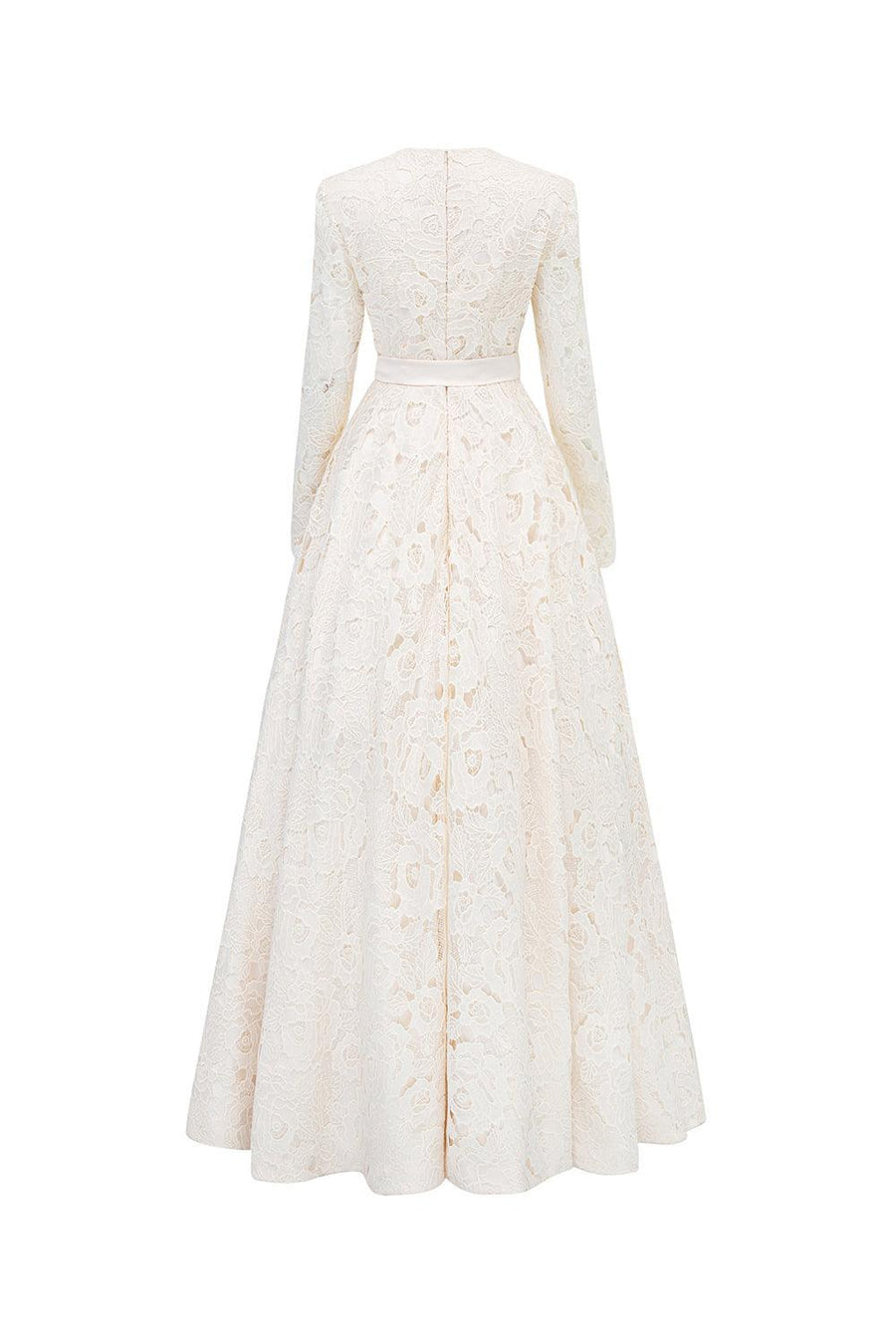 Cisneros Ball Gown Round Neck Silk Lace Floor Length Dress Gown Dress I.H.F Atelier