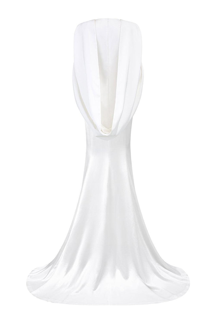Clarissa Mermaid Cape Sleeved Silk High-low Dress Gown Dress I.H.F Atelier