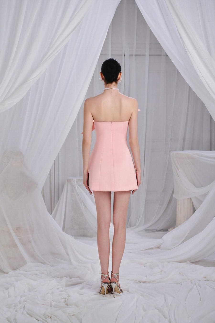 Clayton A-line Bow Organdy Mini Dress 5