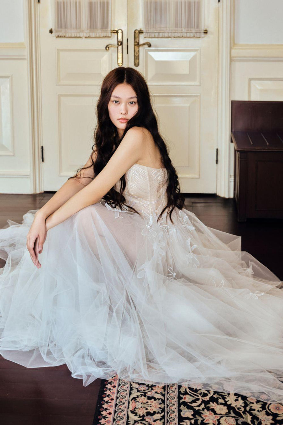 Cloud Ball Gown Gathered Tulle Floor Length Dress 3