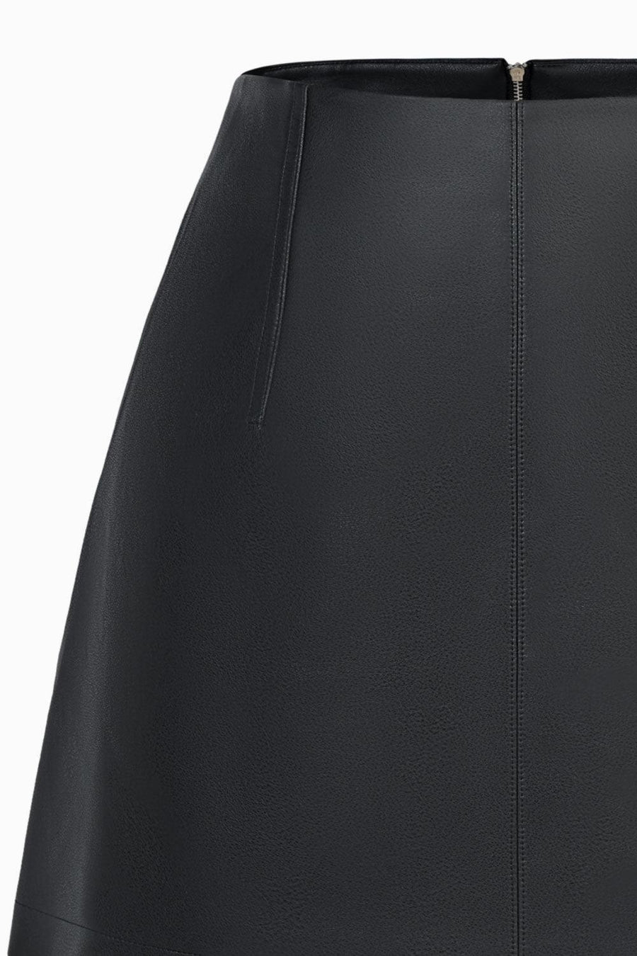 Colette A-line Back Zipper Leather Mini Skirt 10