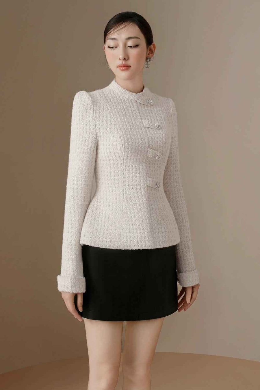 Colette A-line Back Zipper Leather Mini Skirt