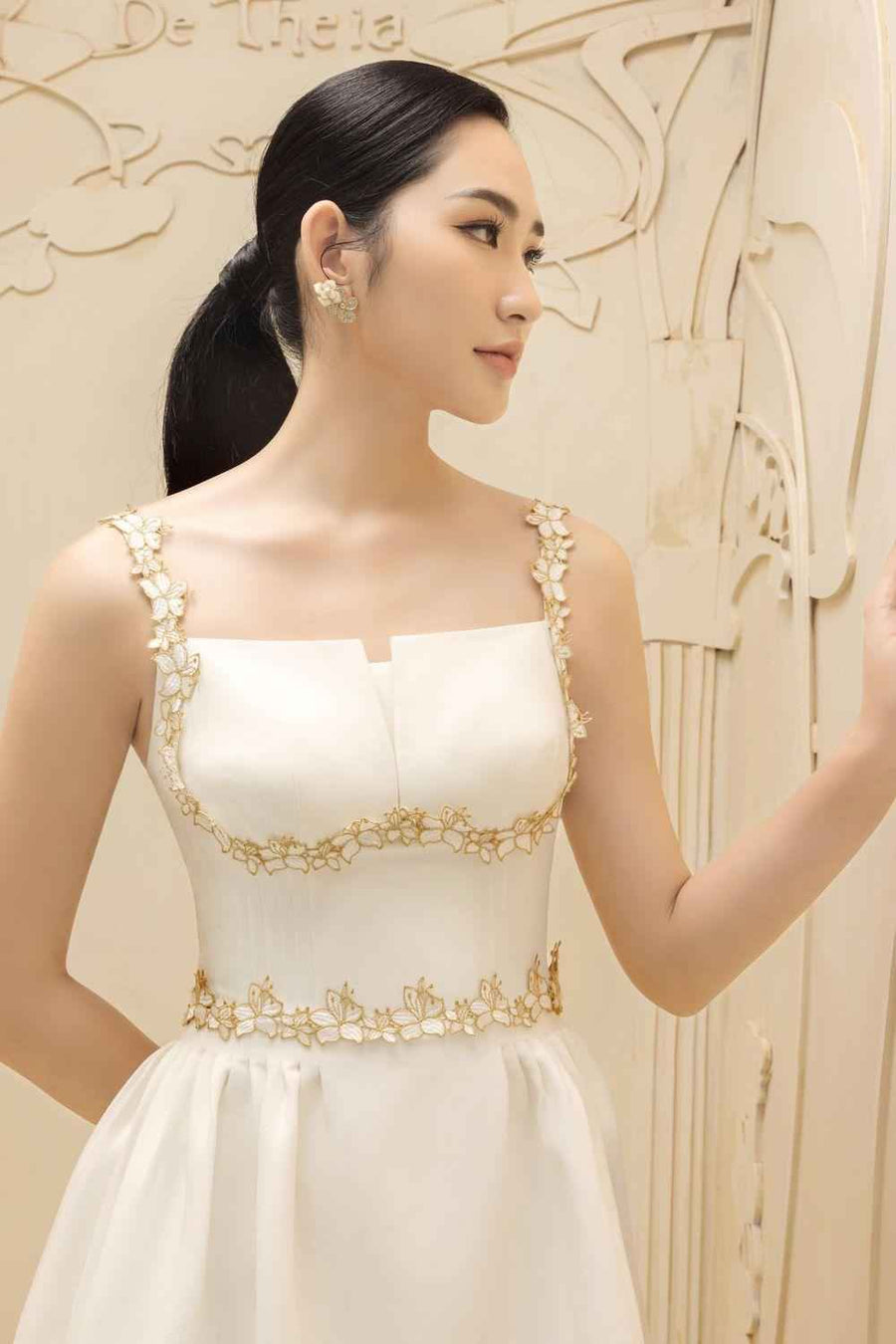 Colette A-line Square Neck Polycotton Mini Dress