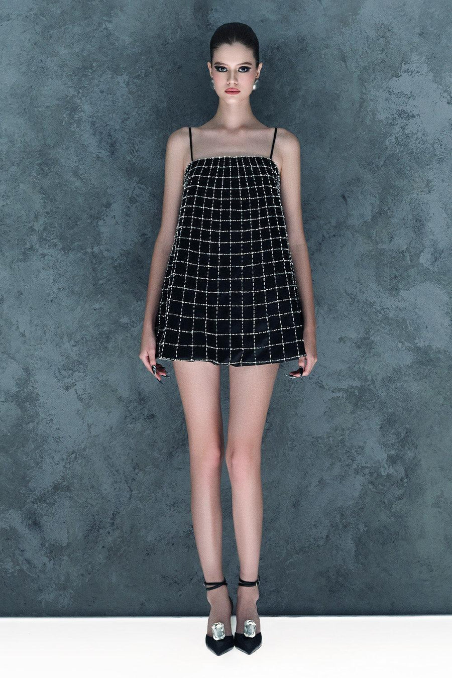 Cometa Trapezoid Spaghetti Strap Silk Mini Dress Mini Dress CEM