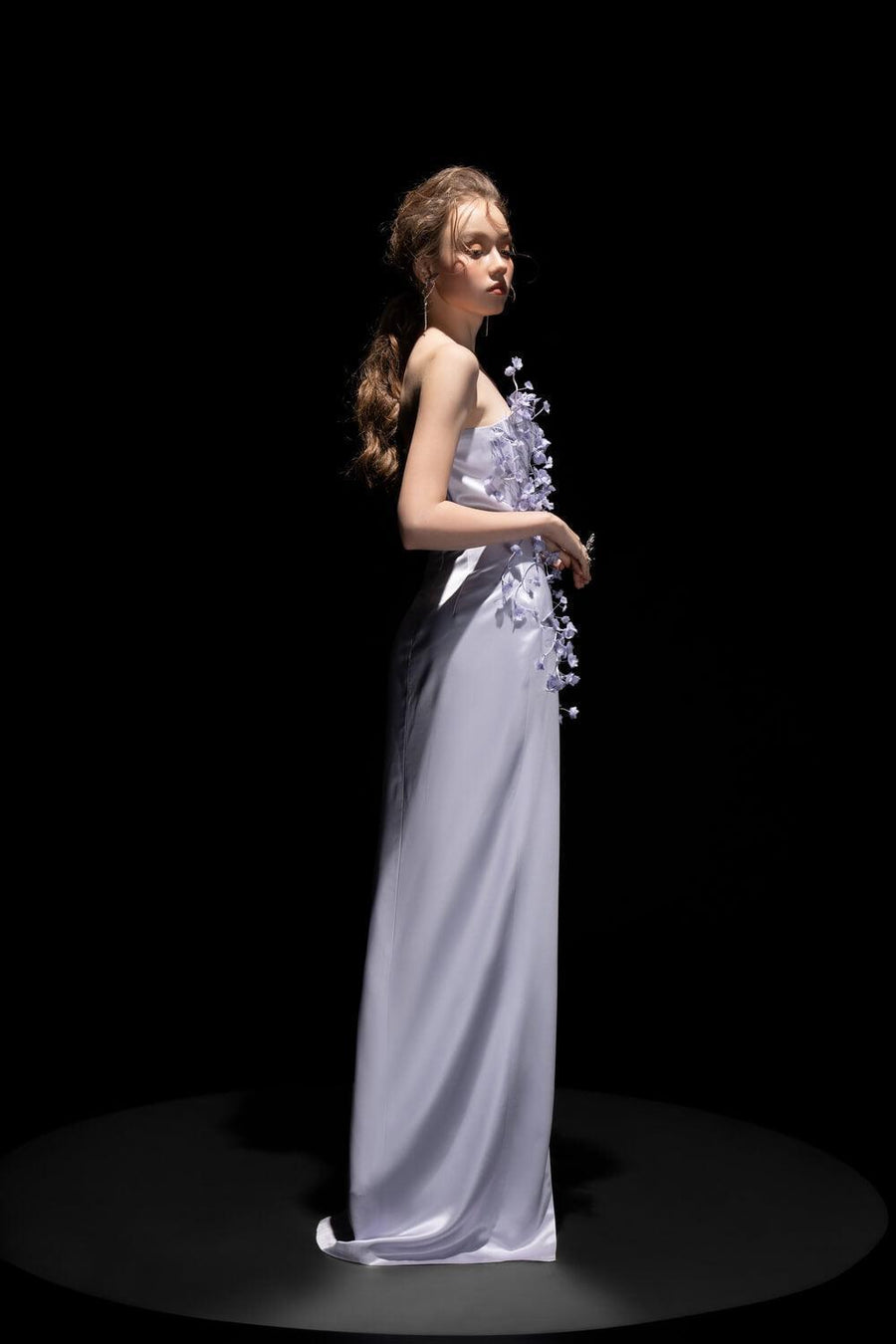 Connie Strapless Side Slit Silk Satin Extra Long Length Dress Gown Dress 21Six