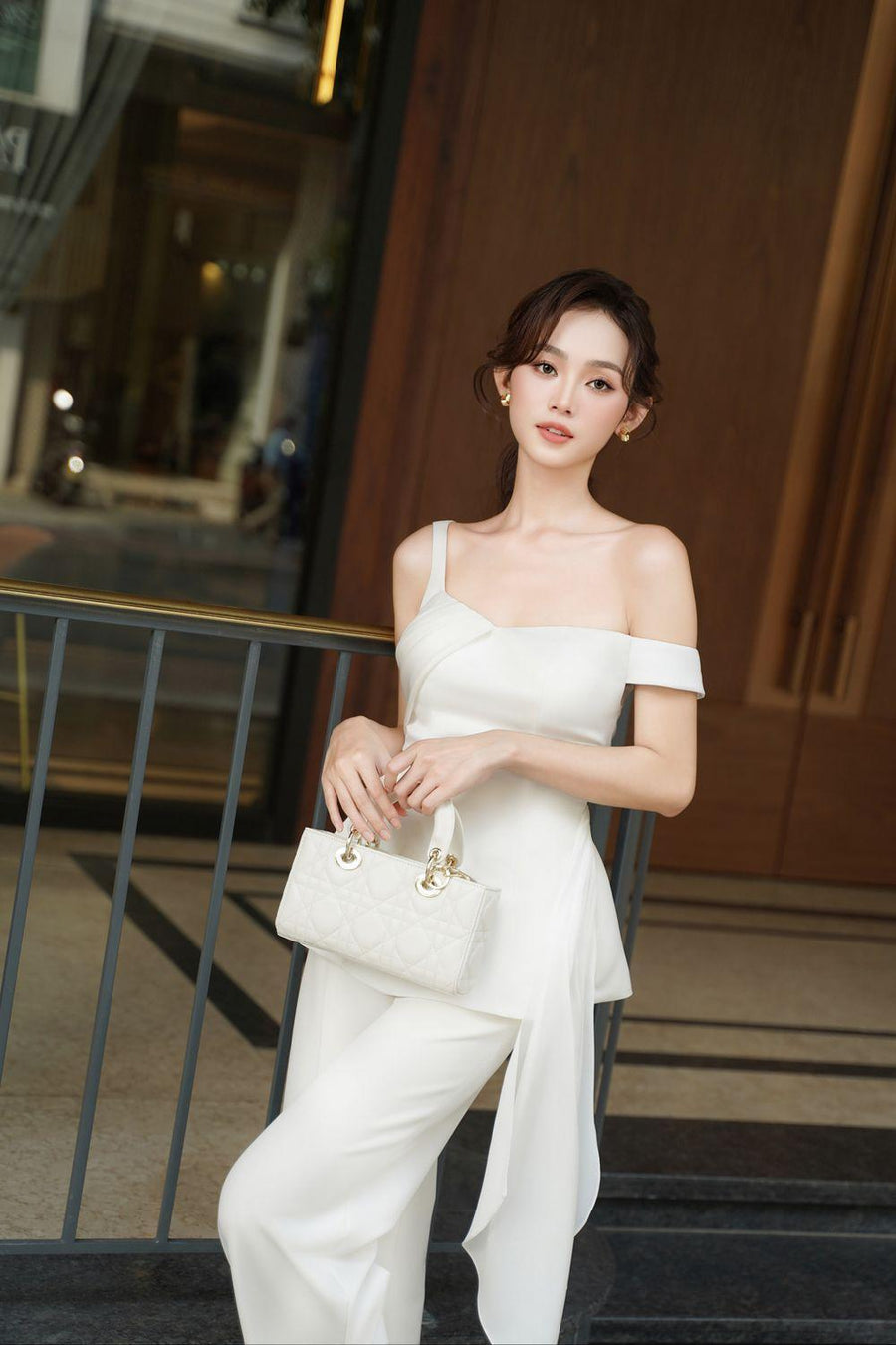 Coral Asymmetric Draped Taffeta Cotton Top Sleeveless Top Larmes