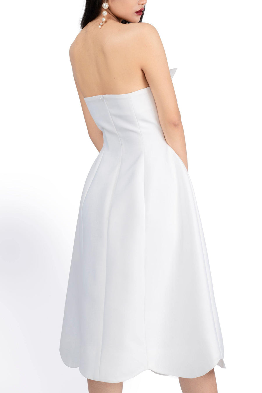 Countess Strapless Sweetheart Neck Taffeta Midi Dress 6