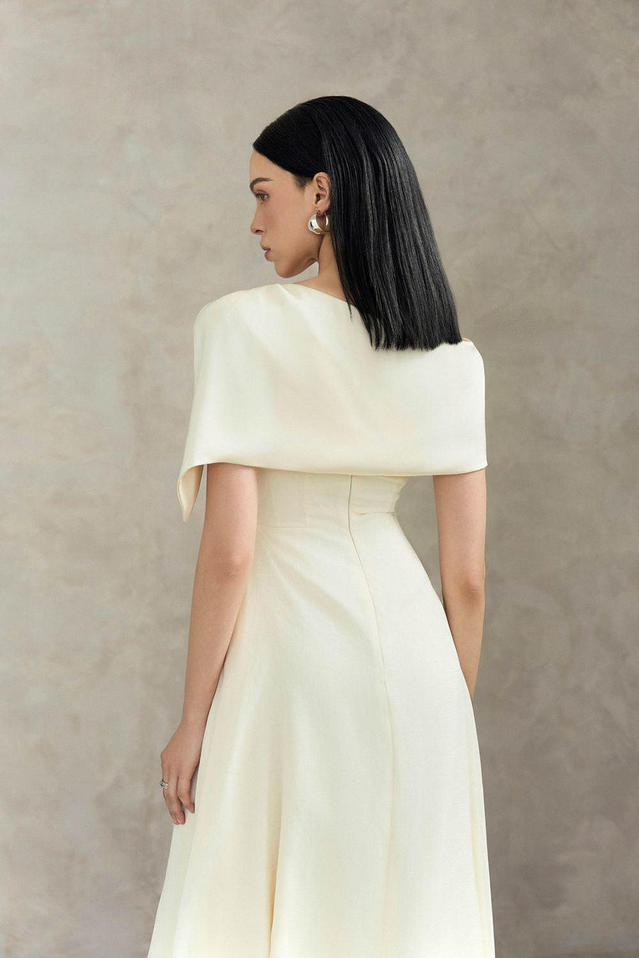 Crystal A-line Twisted Silk Ankle Length Dress Maxi Dress Eegen Studio