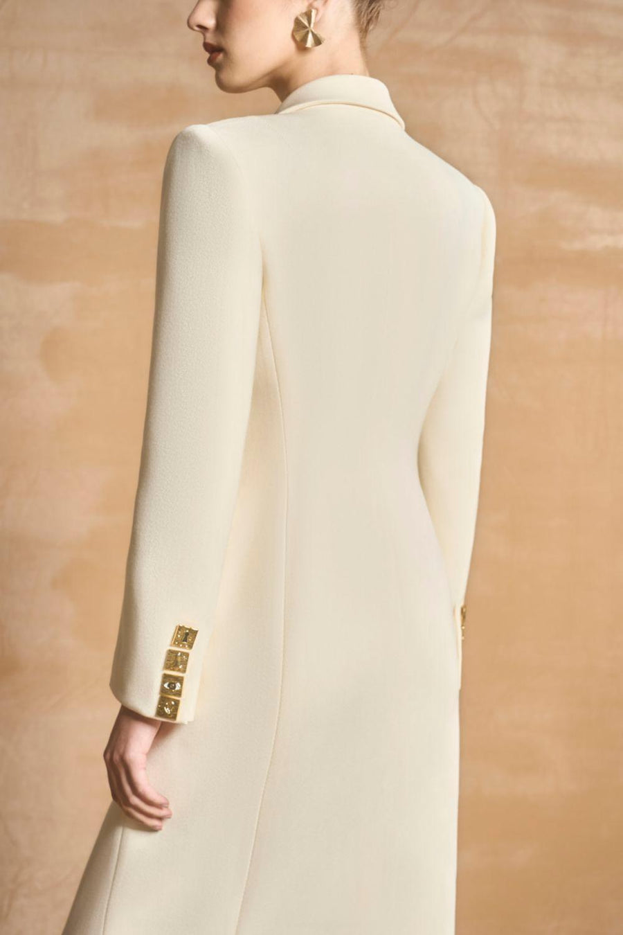 Cylla Sheath Peak Lapel Cotton Polyester Calf Length Trench Coat Trench Coat Maison des Copains