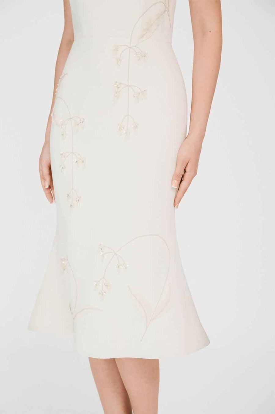 Cynthia Trumpet Halter Neck Taffeta Midi Dress