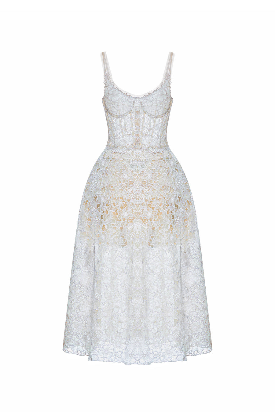 Coralie Scoop Applique Midi Dress 6