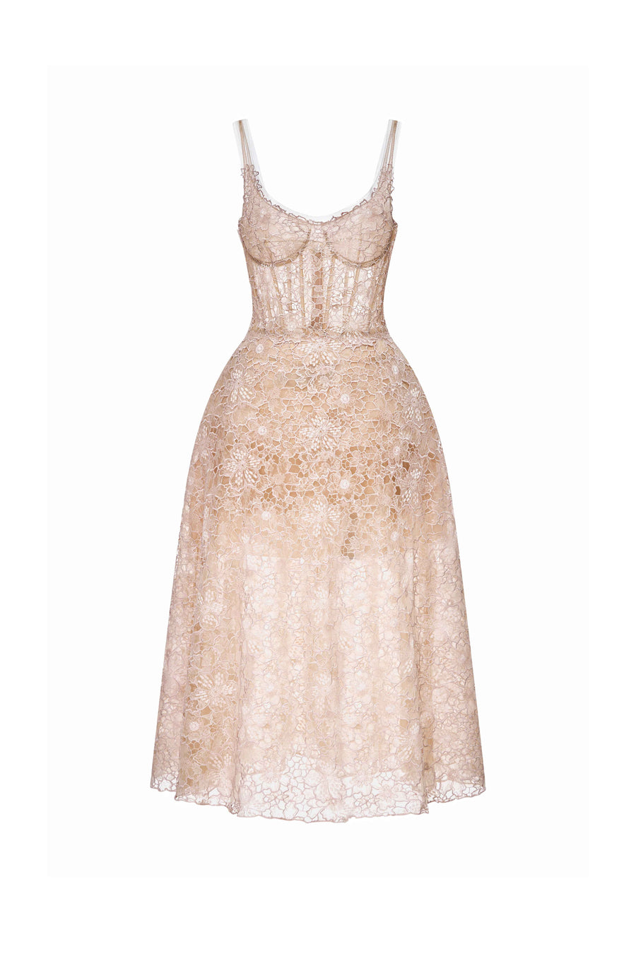 Coralie Scoop Applique Midi Dress