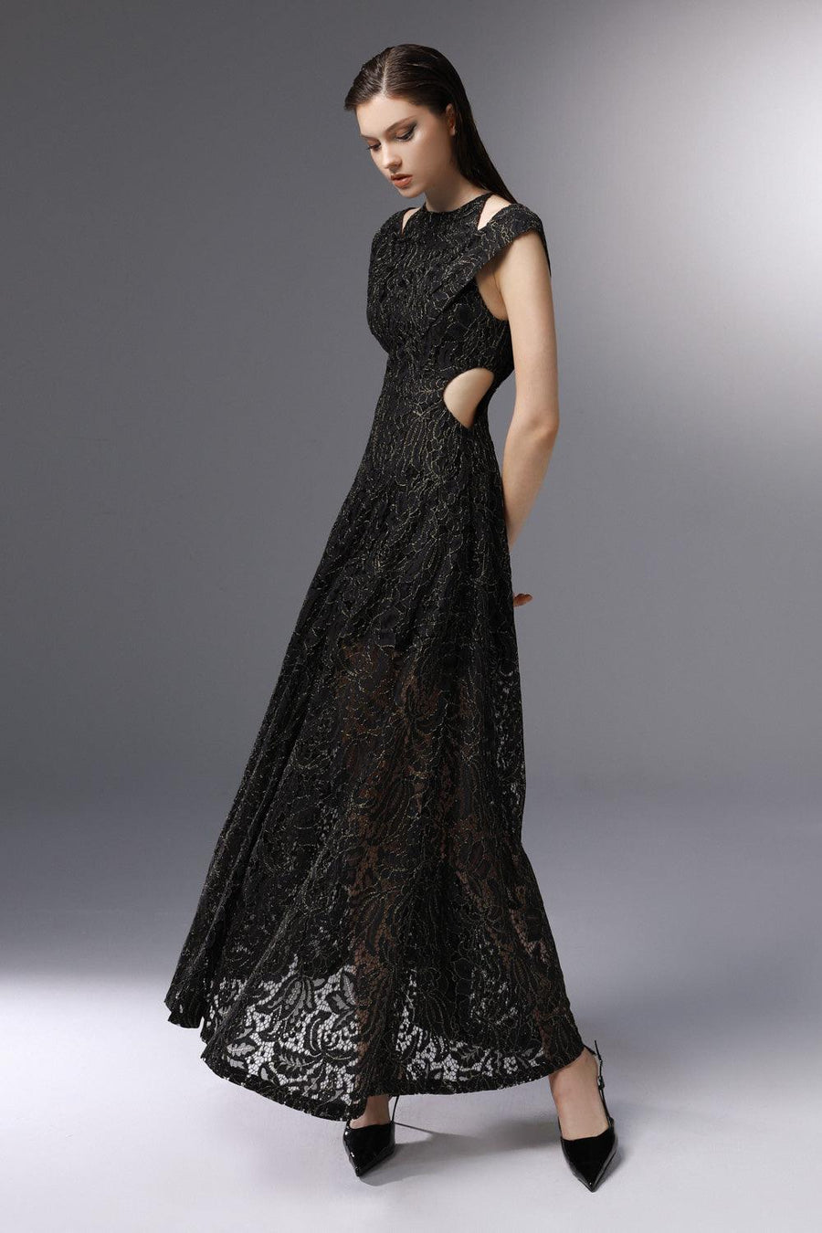 Dawn Break A-line Cut-Out Embroidered Lace Ankle Length Dress 3