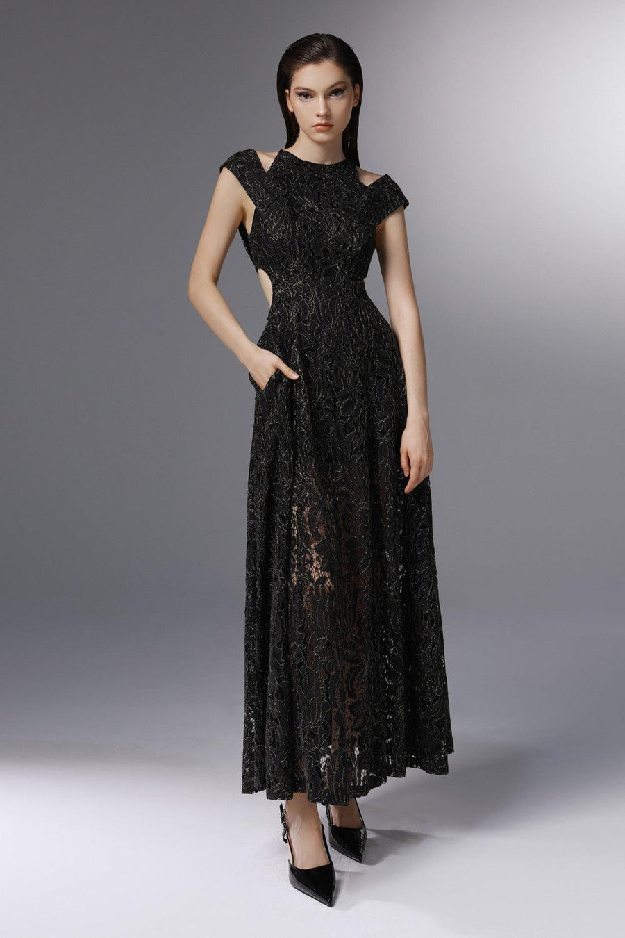 Dawn Break A-line Cut-Out Embroidered Lace Ankle Length Dress 4